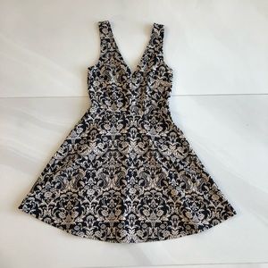 Forever 21 Paisley Skater Dress with V Neck